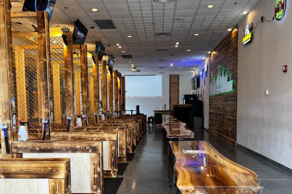 Throwing lanes at the Craft Axe Throwing West Knoxville venue